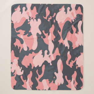 Pink Camouflage: Klassisches Vintages Muster Sherpadecke