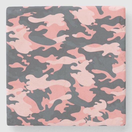 Pink Camouflage: Klassisches Vintages Muster Steinuntersetzer (Vorderseite)