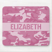 Pink Camouflage Mit Monogramm Mousepad (Vorne)