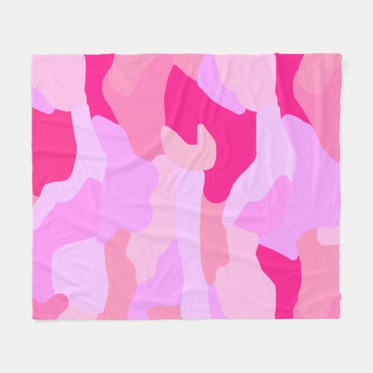 Pink-Camouflage-Muster Fleecedecke (Vorderseite (Horizontal))