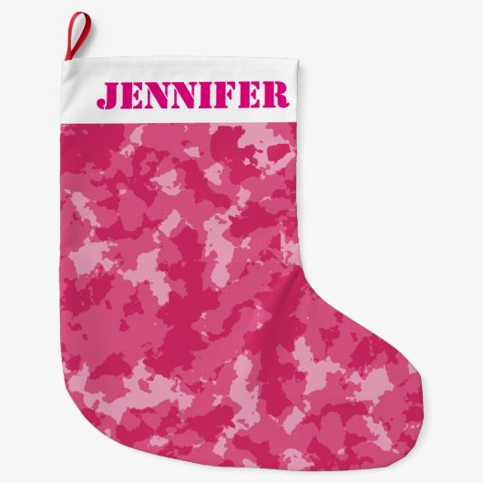 Pink-Camouflage-Muster Großer Weihnachtsstrumpf (Vorderseite)
