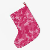 Pink-Camouflage-Muster Großer Weihnachtsstrumpf (Rückseite (Hängend))
