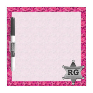 Pink Camouflage Muster Sheriff Abzeichen Monogram Memoboard