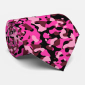 Pink Camouflage Neck Tie Krawatte (Gerollt)