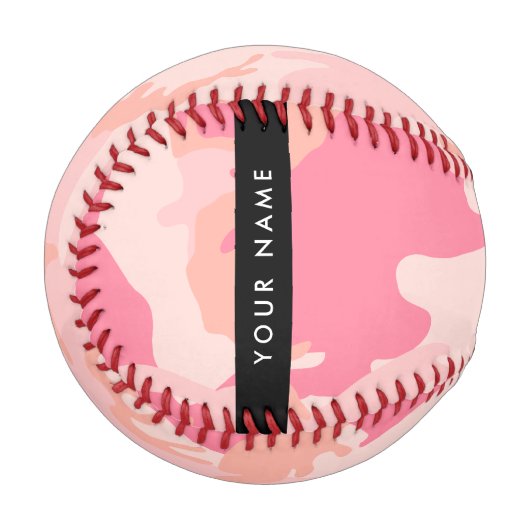 Pink Camouflage Pattern, Ihr Name, Personalisieren Baseball (Vorderseite Links)