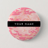 Pink Camouflage Pattern, Ihr Name, Personalisieren Button (Vorderseite)