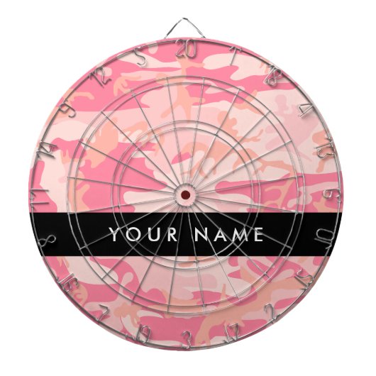 Pink Camouflage Pattern, Ihr Name, Personalisieren Dartscheibe (vorne)