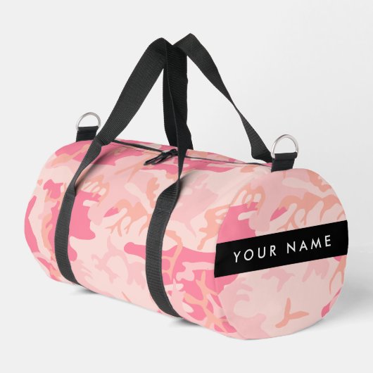 Pink Camouflage Pattern, Ihr Name, Personalisieren Duffle Bag (Linke Seite)