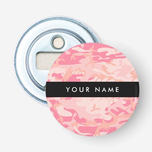 Pink Camouflage Pattern, Ihr Name, Personalisieren Flaschenöffner (Vorderseite)