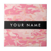 Pink Camouflage Pattern, Ihr Name, Personalisieren Fliese (Vorderseite)