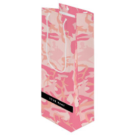 Pink Camouflage Pattern, Ihr Name, Personalisieren Geschenktüte Für Weinflaschen