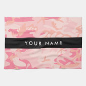 Pink Camouflage Pattern, Ihr Name, Personalisieren Geschirrtuch (Horizontal)