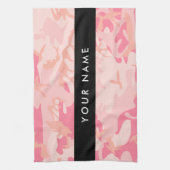 Pink Camouflage Pattern, Ihr Name, Personalisieren Geschirrtuch (Vertikal)