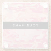 Pink Camouflage Pattern, Ihr Name, Personalisieren Glasuntersetzer (Rückseite)