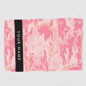 Pink Camouflage Pattern, Ihr Name, Personalisieren Golfhandtuch (Horizontal)