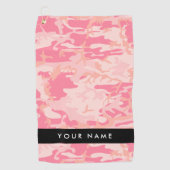 Pink Camouflage Pattern, Ihr Name, Personalisieren Golfhandtuch (Vorderseite)