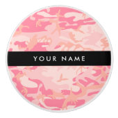Pink Camouflage Pattern, Ihr Name, Personalisieren Keramikknauf (Vorderseite)