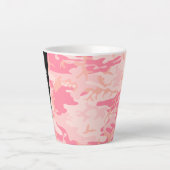 Pink Camouflage Pattern, Ihr Name, Personalisieren Milchtasse (Vorderseite)