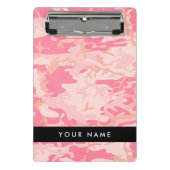 Pink Camouflage Pattern, Ihr Name, Personalisieren Mini Klemmbrett (Vorderseite)