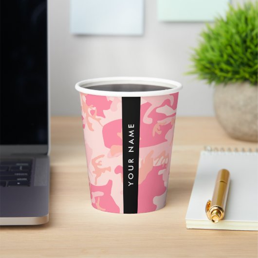 Pink Camouflage Pattern, Ihr Name, Personalisieren Pappbecher (InSitu)