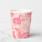 Pink Camouflage Pattern, Ihr Name, Personalisieren Pappbecher (Rechts)