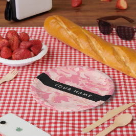 Pink Camouflage Pattern, Ihr Name, Personalisieren Pappteller