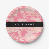Pink Camouflage Pattern, Ihr Name, Personalisieren Pappteller (Vorderseite)