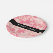 Pink Camouflage Pattern, Ihr Name, Personalisieren Pappteller (Schrägansicht)