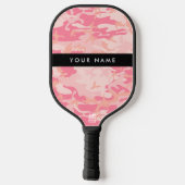 Pink Camouflage Pattern, Ihr Name, Personalisieren Pickleball Schläger (Rückseite)