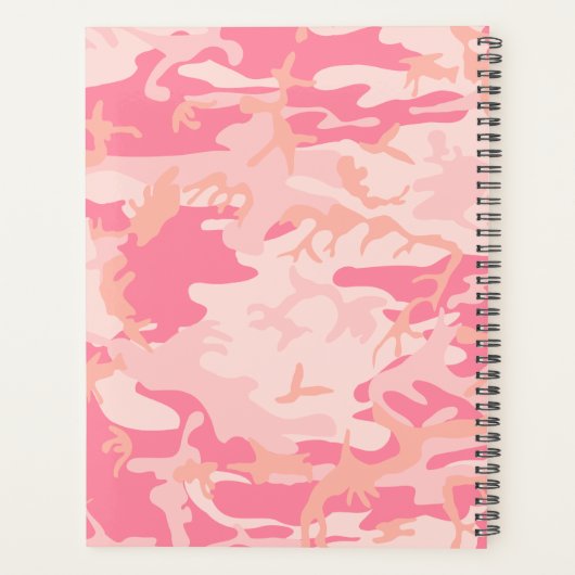 Pink Camouflage Pattern, Ihr Name, Personalisieren Planer (Rückseite)