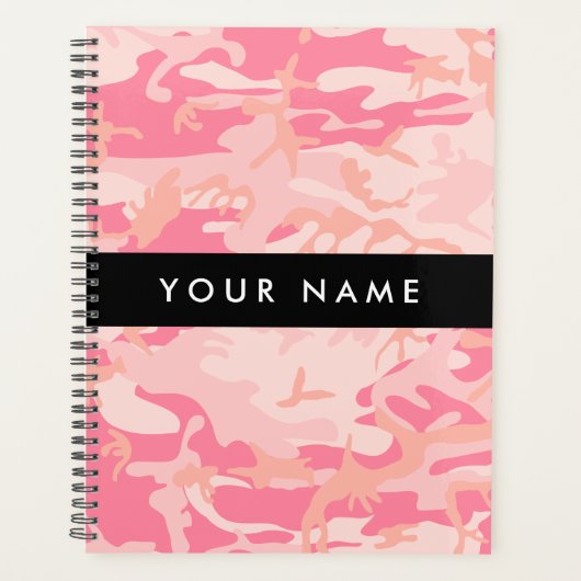 Pink Camouflage Pattern, Ihr Name, Personalisieren Planer (Vorderseite)