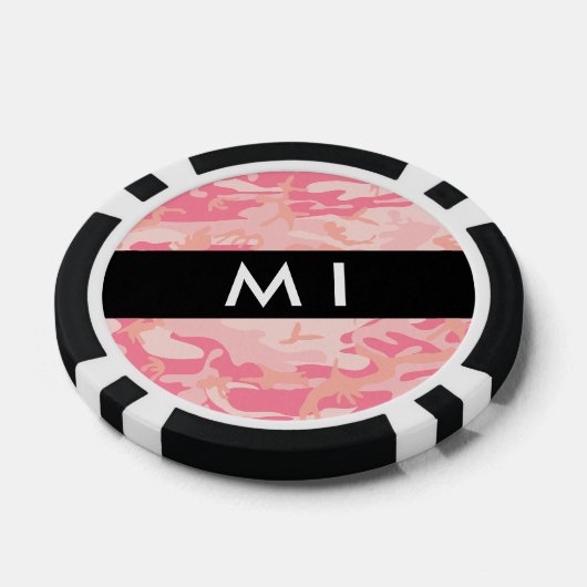 Pink Camouflage Pattern, Ihr Name, Personalisieren Pokerchips (Einzeln)