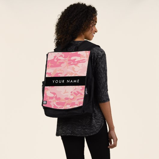 Pink Camouflage Pattern, Ihr Name, Personalisieren Rucksack (Ausgewaschen)