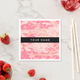 Pink Camouflage Pattern, Ihr Name, Personalisieren Serviette