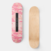 Pink Camouflage Pattern, Ihr Name, Personalisieren Skateboard (Vorderseite)