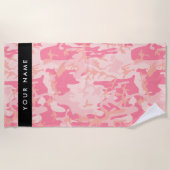 Pink Camouflage Pattern, Ihr Name, Personalisieren Strandtuch (Vorderseite)