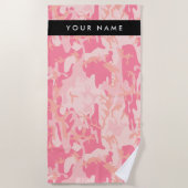 Pink Camouflage Pattern, Ihr Name, Personalisieren Strandtuch (Vorderseite)