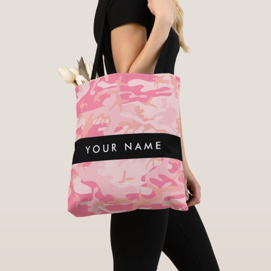 Pink Camouflage Pattern, Ihr Name, Personalisieren Tasche (Von Nahem)