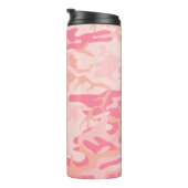 Pink Camouflage Pattern, Ihr Name, Personalisieren Thermosbecher (Nach rechts gedreht)
