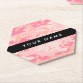 Pink Camouflage Pattern, Ihr Name, Personalisieren Untersetzer (angewinkelt)
