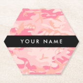 Pink Camouflage Pattern, Ihr Name, Personalisieren Untersetzer (Vorderseite)