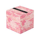 Pink Camouflage Pattern, Ihr Name, Personalisieren Würfel (Rückseite Schrägansicht)