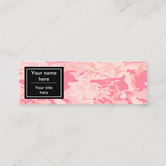 Pink Camouflage Pattern, Militär, Armee Mini Visitenkarte (Rückseite)