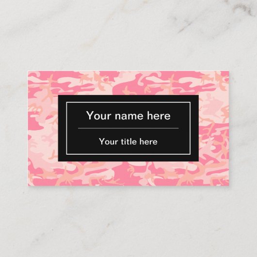 Pink Camouflage Pattern, Militär, Armee Visitenkarte (Rückseite)