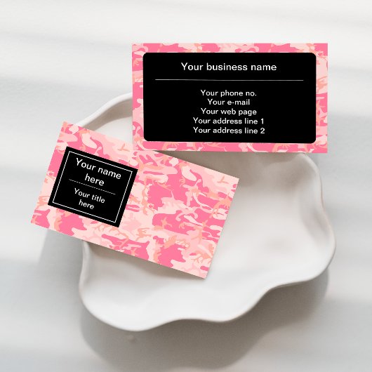 Pink Camouflage Pattern, Militär, Armee Visitenkarte
