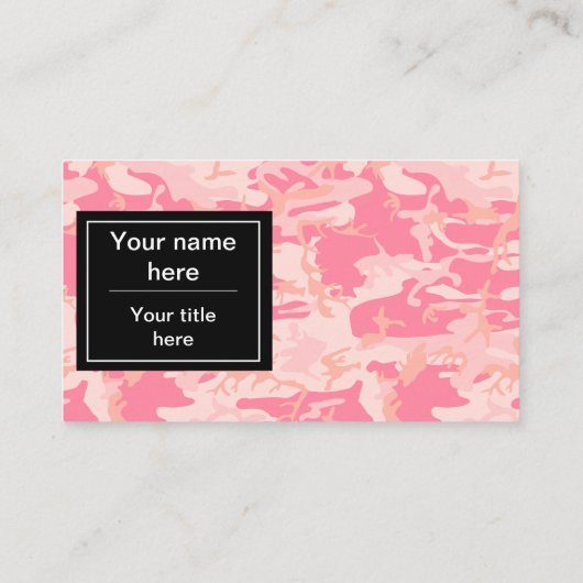 Pink Camouflage Pattern, Militär, Armee Visitenkarte (Rückseite)