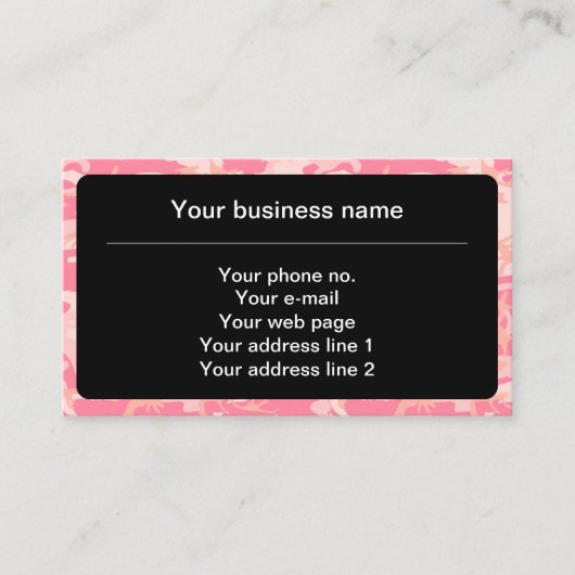 Pink Camouflage Pattern, Militär, Armee Visitenkarte (Vorderseite)