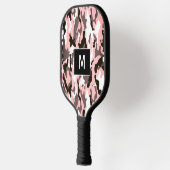 Pink Camouflage Pattern Monogramm Pickleball Schläger (Links)