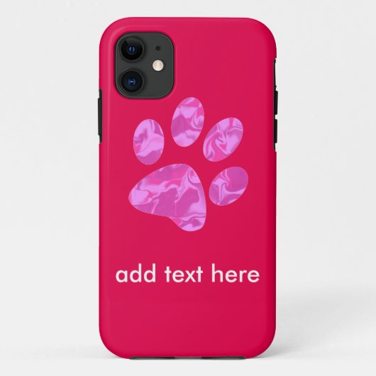 Pink Camouflage Paw Case-Mate iPhone Hülle (Rückseite)