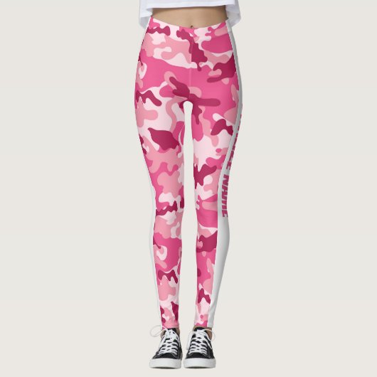 Pink Camouflage PERSONALIZE Leggings (Vorderseite)